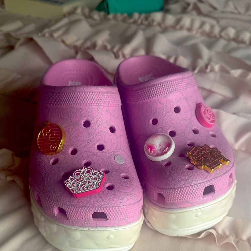 Charming Pink Kids Slippers with Fun Charms
